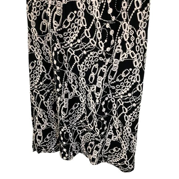 Rafaella Black White Chain Print Dress Short Sleeve 100% Cotton Size Small - Picture 10 of 10